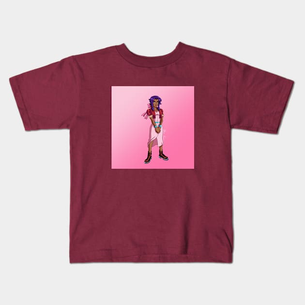 Final Fantasy VII x PHASIC 5 (Aerith) Kids T-Shirt by Animator Afro